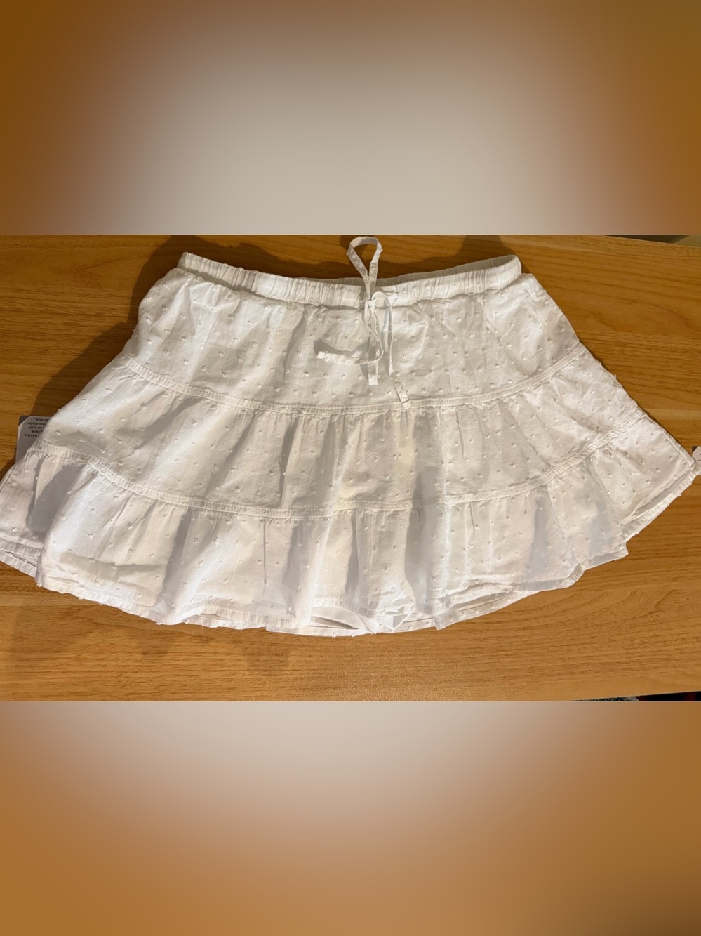 Windsor White Swiss Dot Tiered Skort Ruffle Mini Skirt Size XS